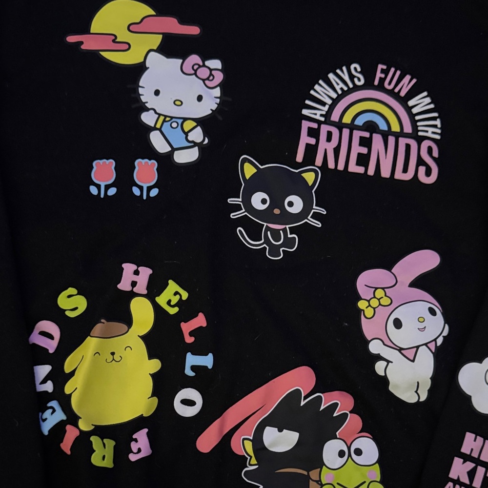 Sanrio Black Sweater with Colorful Characters - Picture 3 of 4